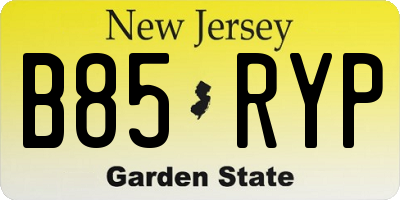 NJ license plate B85RYP