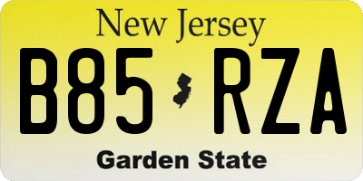 NJ license plate B85RZA