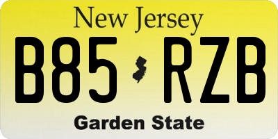 NJ license plate B85RZB