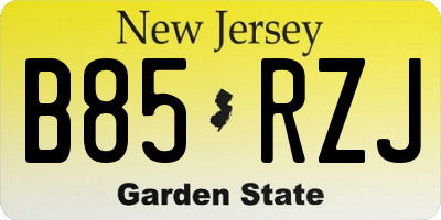 NJ license plate B85RZJ