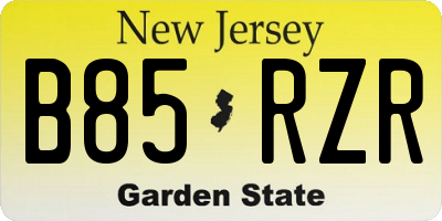 NJ license plate B85RZR
