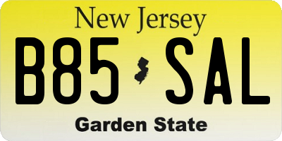 NJ license plate B85SAL