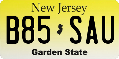 NJ license plate B85SAU