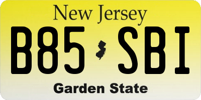 NJ license plate B85SBI