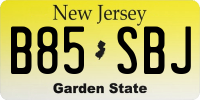 NJ license plate B85SBJ