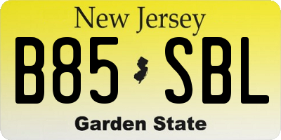 NJ license plate B85SBL
