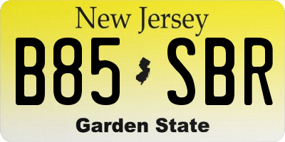 NJ license plate B85SBR