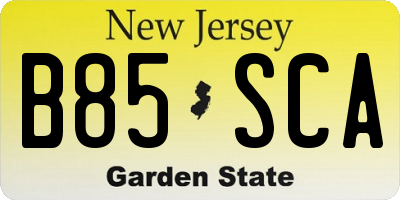 NJ license plate B85SCA