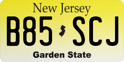 NJ license plate B85SCJ