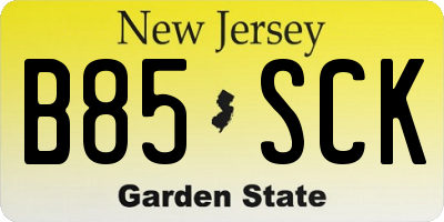 NJ license plate B85SCK