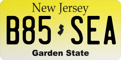 NJ license plate B85SEA