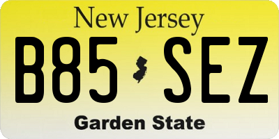 NJ license plate B85SEZ