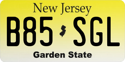 NJ license plate B85SGL