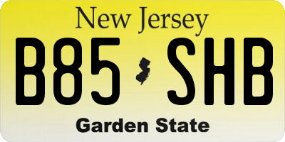NJ license plate B85SHB