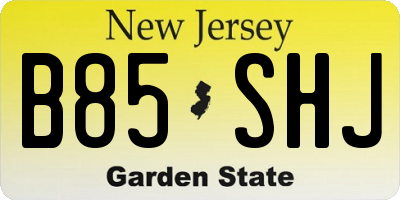 NJ license plate B85SHJ