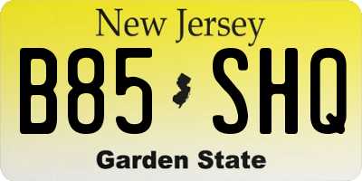 NJ license plate B85SHQ