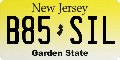 NJ license plate B85SIL