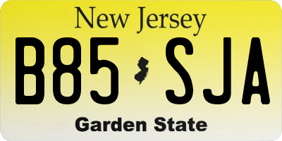 NJ license plate B85SJA