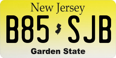 NJ license plate B85SJB