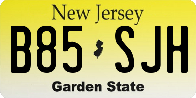 NJ license plate B85SJH