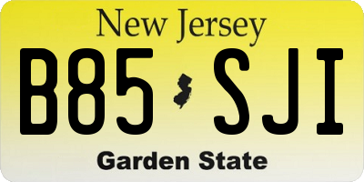 NJ license plate B85SJI