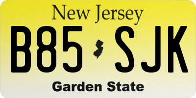 NJ license plate B85SJK