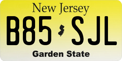 NJ license plate B85SJL