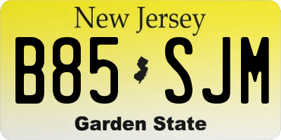 NJ license plate B85SJM