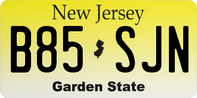 NJ license plate B85SJN