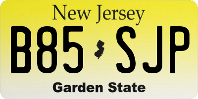 NJ license plate B85SJP