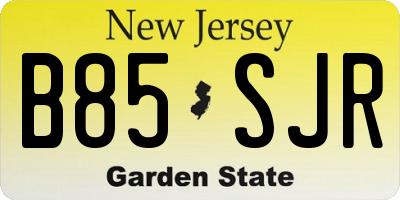 NJ license plate B85SJR