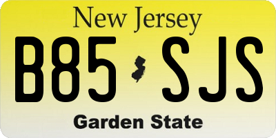 NJ license plate B85SJS