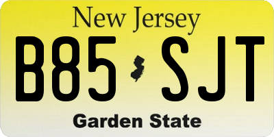 NJ license plate B85SJT