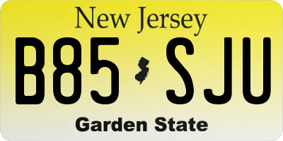 NJ license plate B85SJU