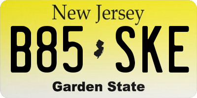 NJ license plate B85SKE