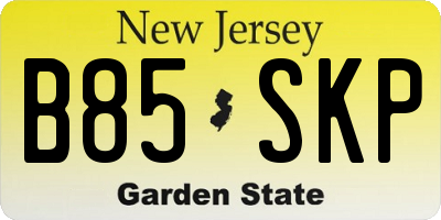NJ license plate B85SKP