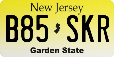 NJ license plate B85SKR
