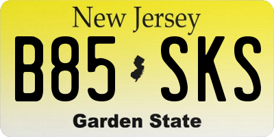 NJ license plate B85SKS