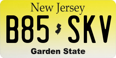 NJ license plate B85SKV