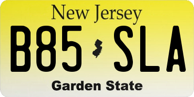 NJ license plate B85SLA