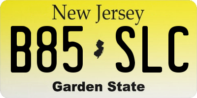 NJ license plate B85SLC