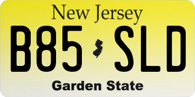 NJ license plate B85SLD