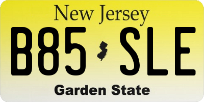 NJ license plate B85SLE