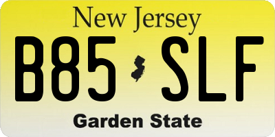 NJ license plate B85SLF
