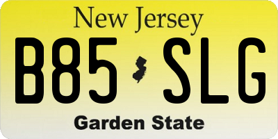 NJ license plate B85SLG