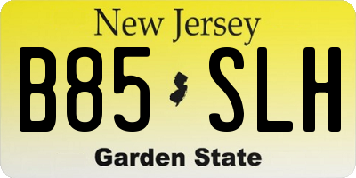 NJ license plate B85SLH
