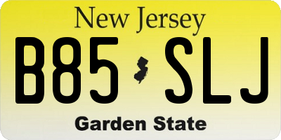 NJ license plate B85SLJ