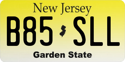 NJ license plate B85SLL