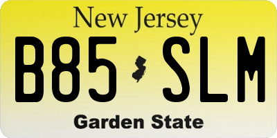NJ license plate B85SLM