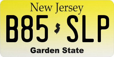 NJ license plate B85SLP
